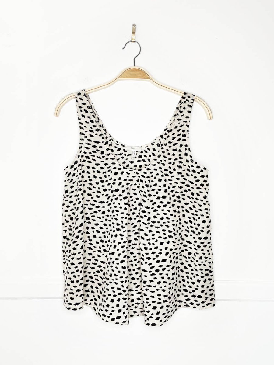 joie 100% silk animal print pleated tank - good market thrift store