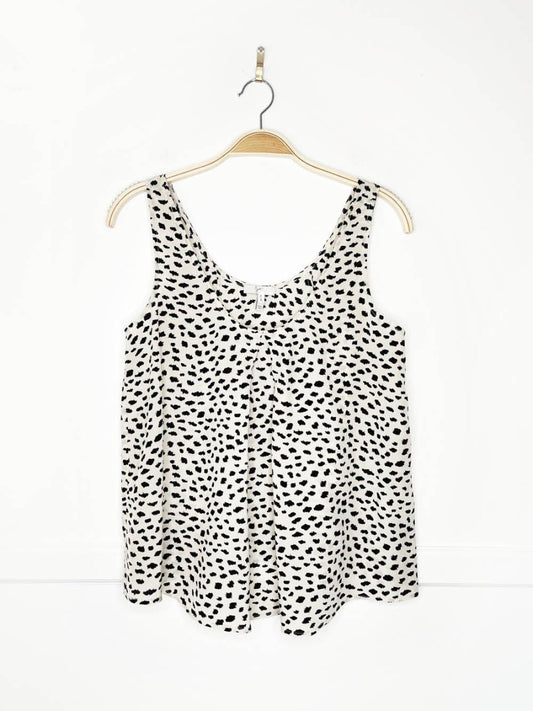 joie 100% silk animal print pleated tank - good market thrift store