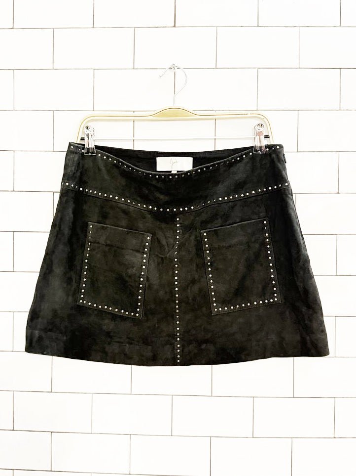 joie soft suede studded mini skirt | leather - good market thrift store