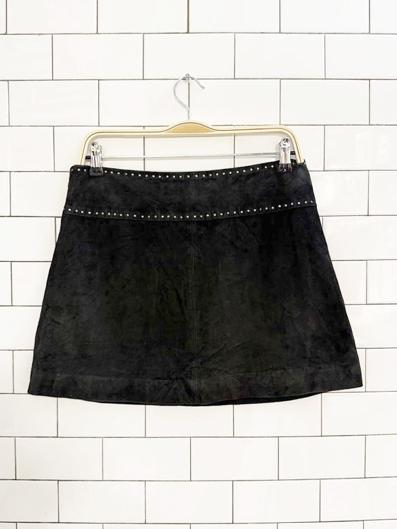 joie soft suede studded mini skirt | leather - good market thrift store