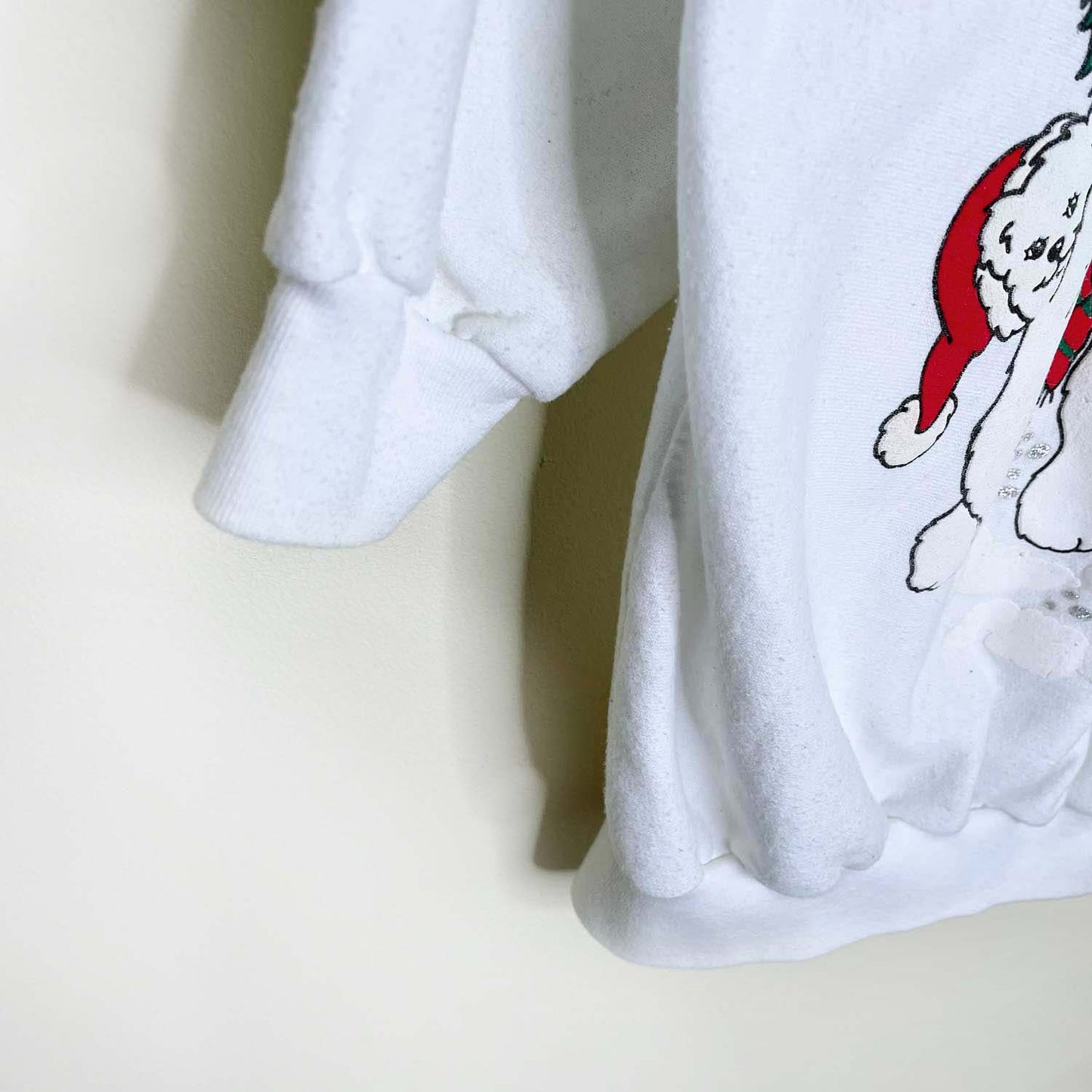 vintage jolly christmas bears puff graphic crew - size med/large