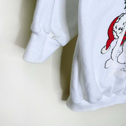 vintage jolly christmas bears puff graphic crew - size med/large