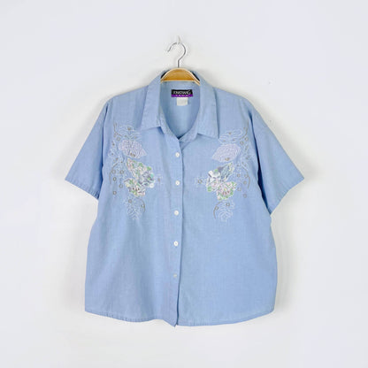 vintage jonathan g country floral patchwork shirt