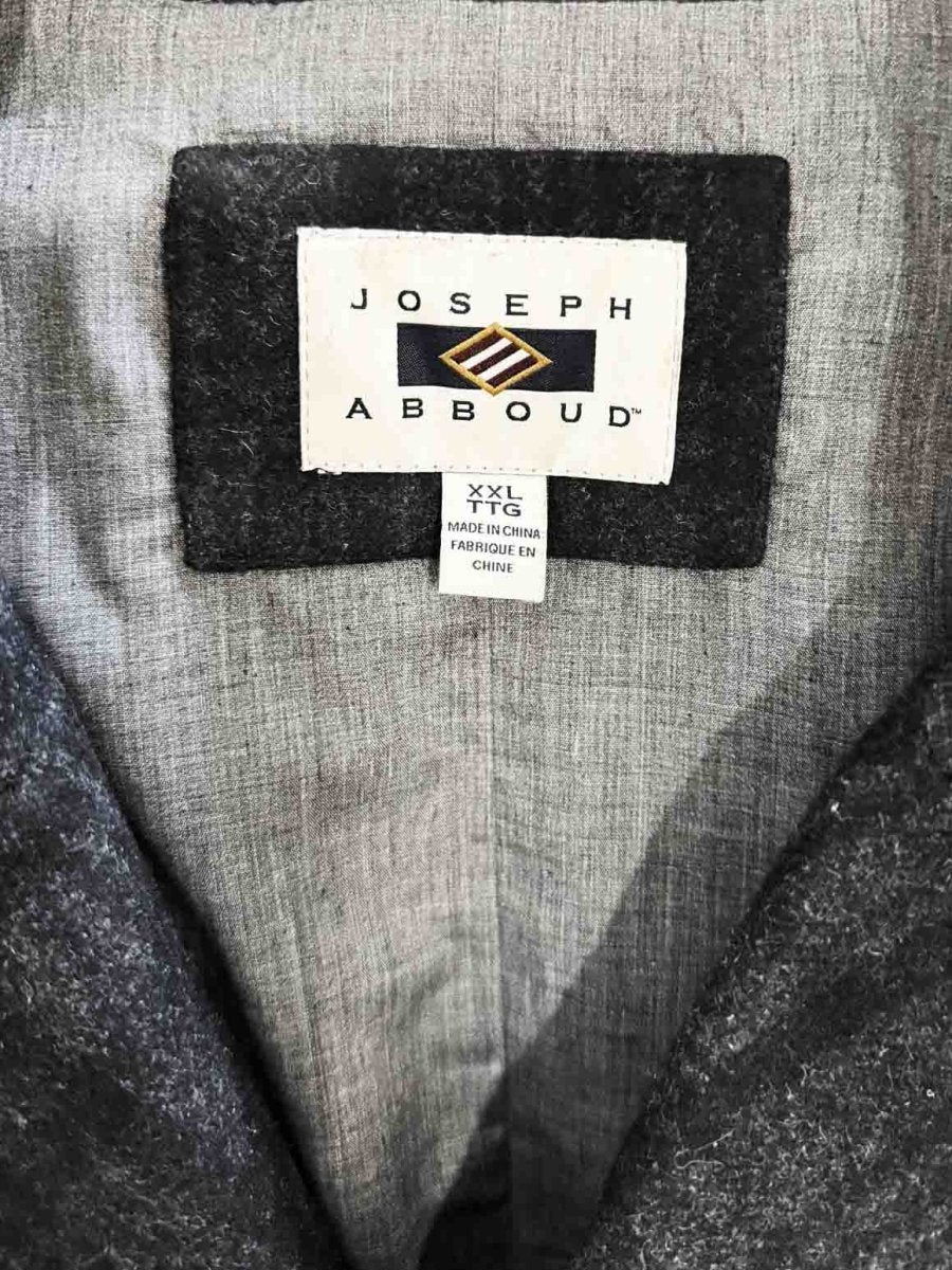 joseph abboud wool - blend plaid double breasted pea coat - good market thrift store