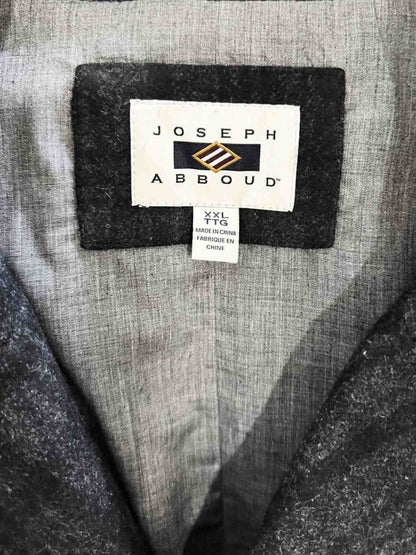 joseph abboud wool - blend plaid double breasted pea coat - good market thrift store