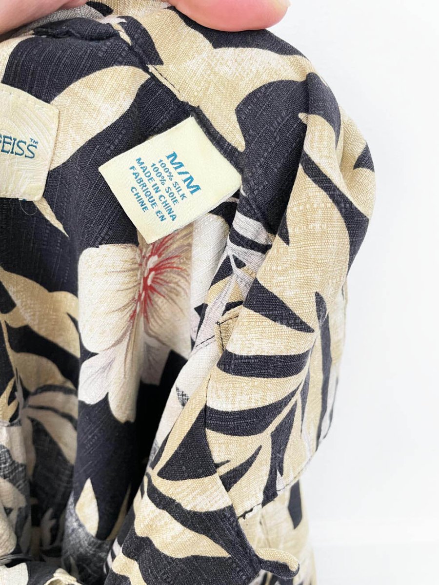 joseph & feiss 100% silk full button resort shirt - good market thrift store