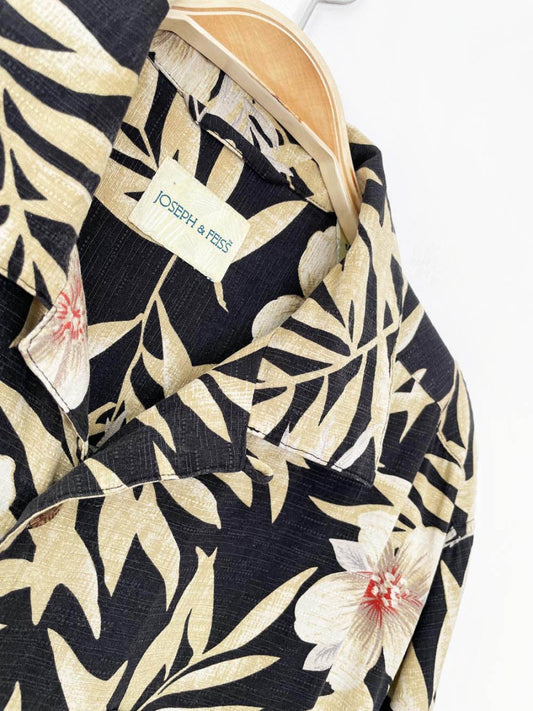 joseph & feiss 100% silk full button resort shirt - good market thrift store