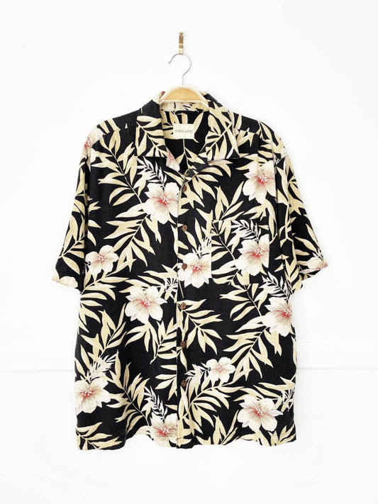 joseph & feiss 100% silk full button resort shirt - good market thrift store