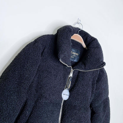 nwt juicy couture teddy short down puffer jacket - size medium