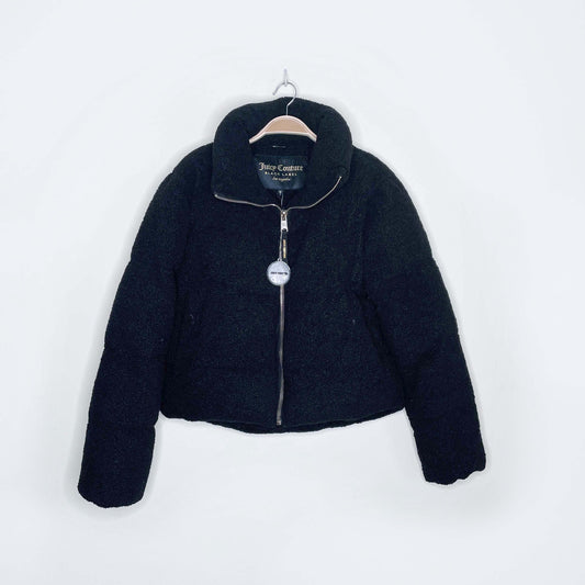 nwt juicy couture teddy short down puffer jacket - size medium