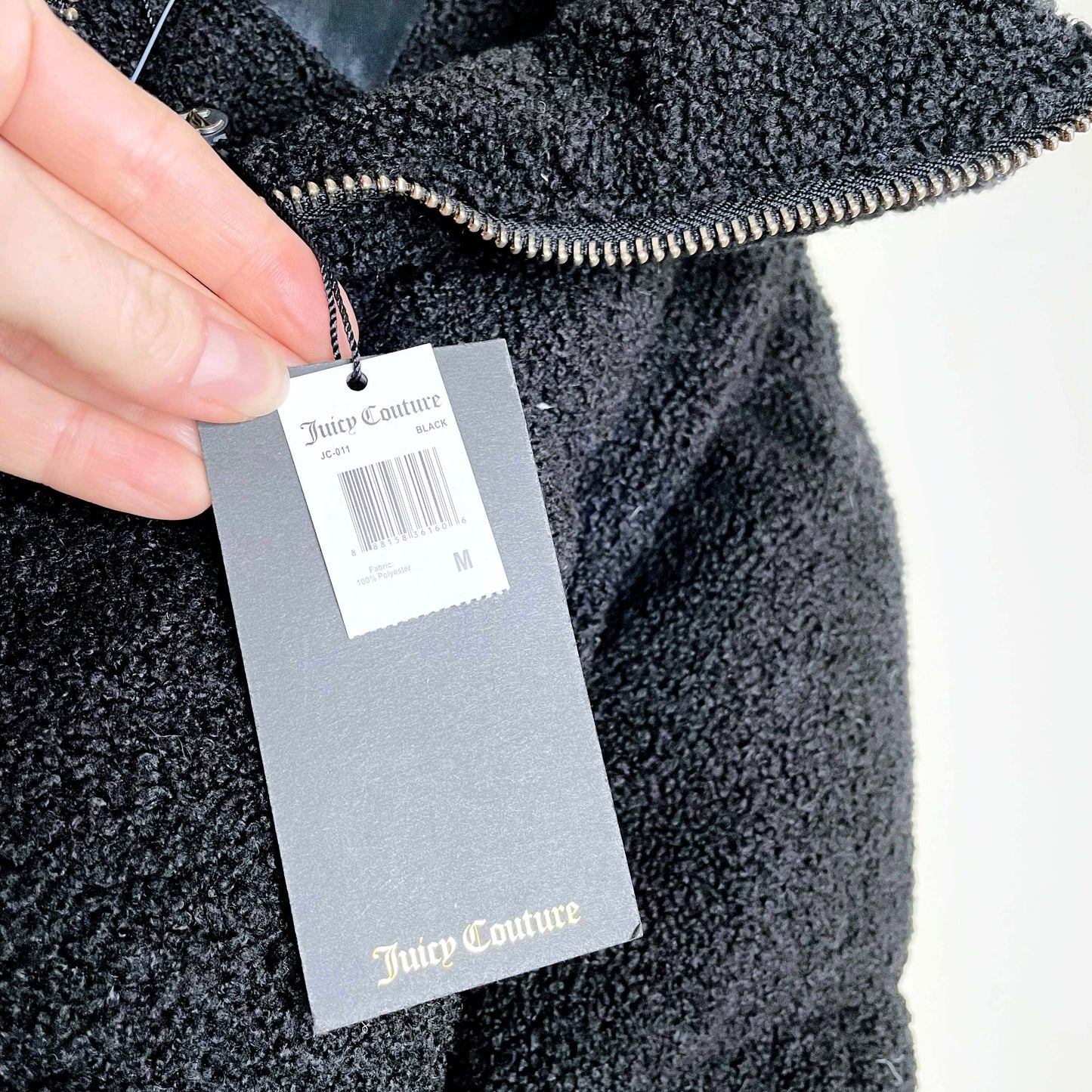 nwt juicy couture teddy short down puffer jacket - size medium