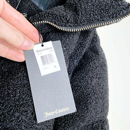 nwt juicy couture teddy short down puffer jacket - size medium