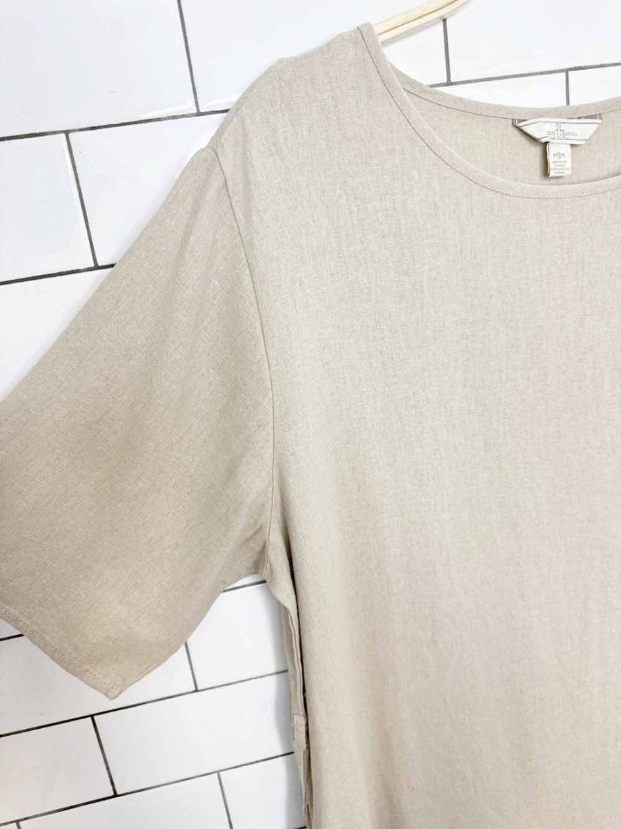 jules & leopold linen-blend boxy midi t-shirt dress - good market thrift store