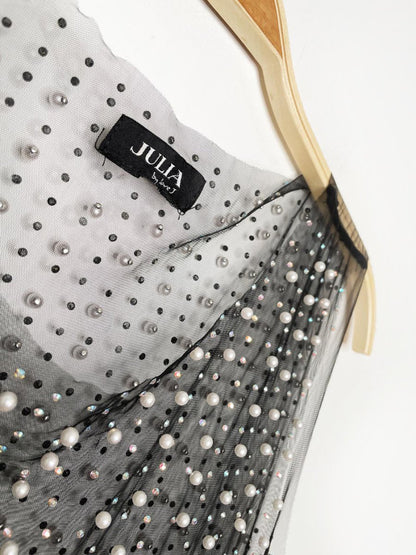 julia by love j pearl embellished sheer holiday tank - good market thrift store