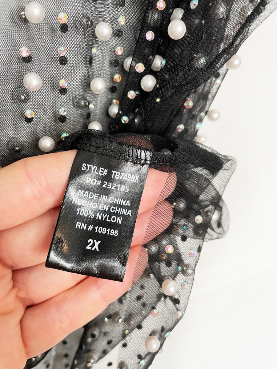 julia by love j pearl embellished sheer holiday tank - good market thrift store