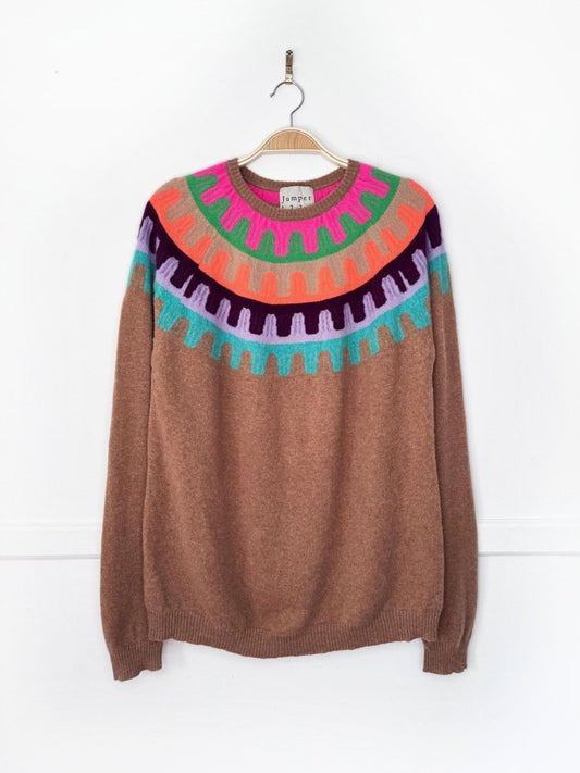 jumper 1234 100% cashmere fair isle knit sweater - good market thrift store
