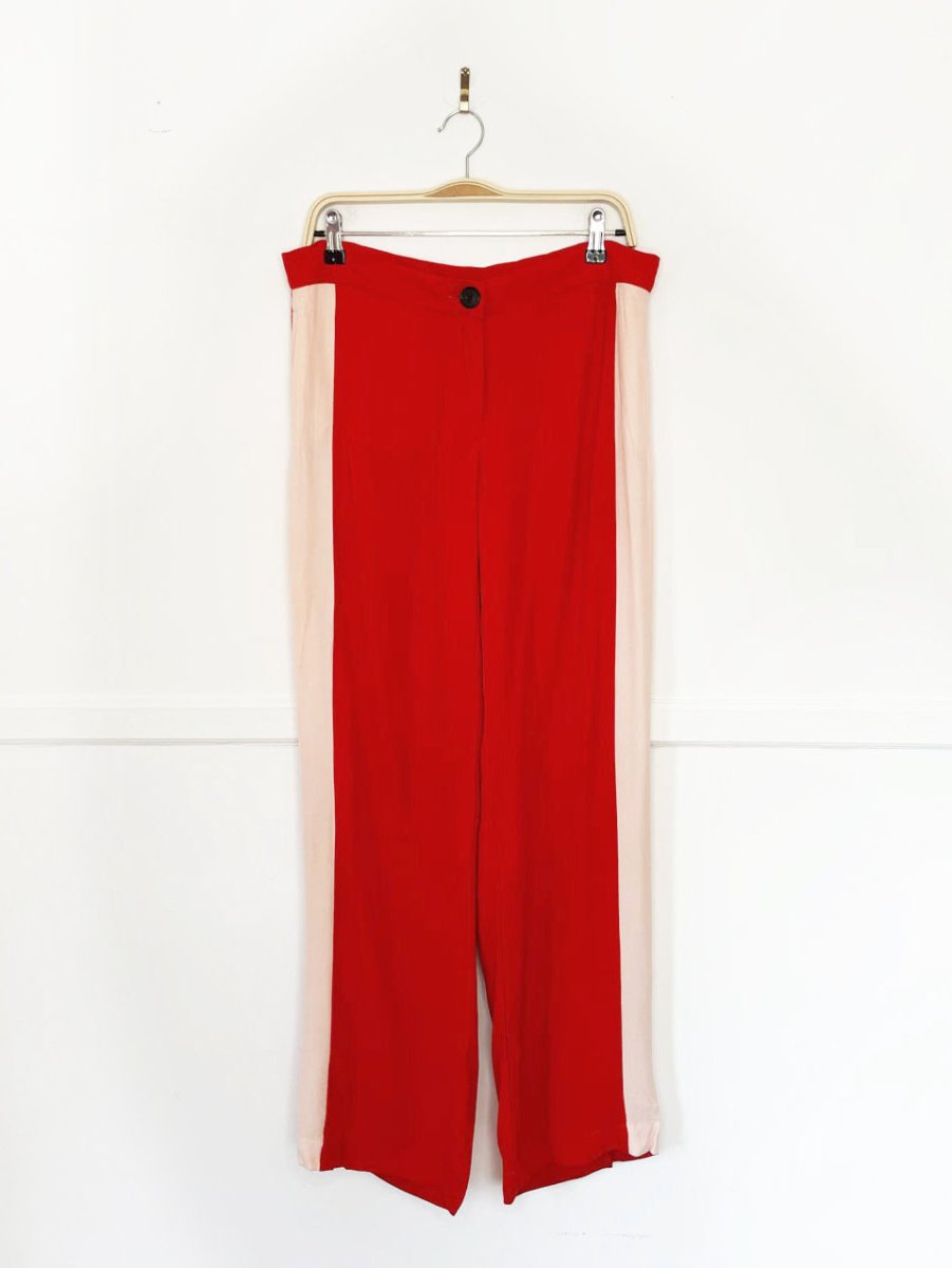 just in case wide leg side stripe flowy pants - good market thrift store