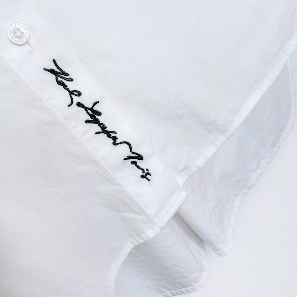 karl lagerfeld oversized scripted white shirt