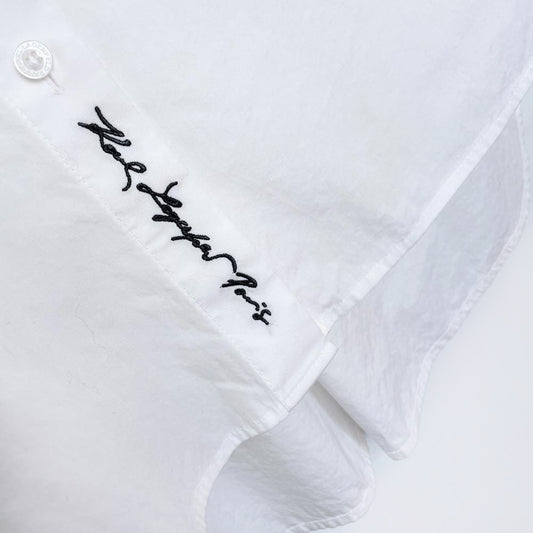 karl lagerfeld oversized scripted white shirt
