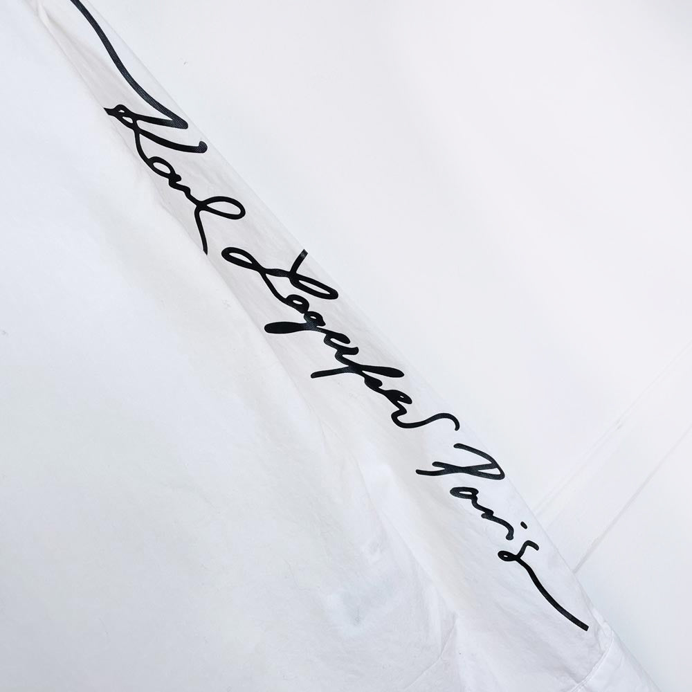 karl lagerfeld oversized scripted white shirt