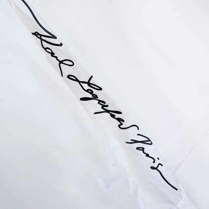 karl lagerfeld oversized scripted white shirt