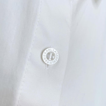 karl lagerfeld oversized scripted white shirt