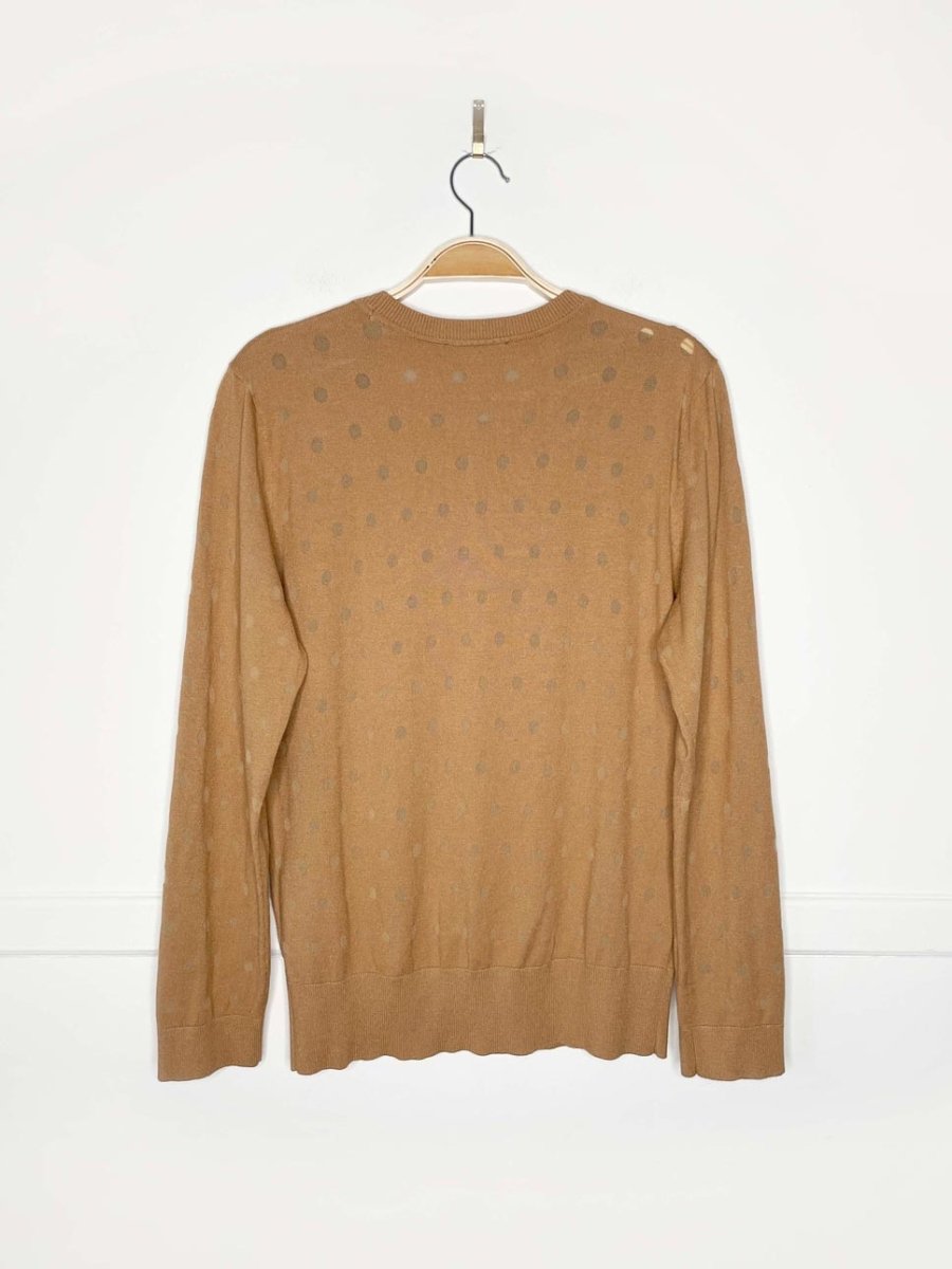 karl lagerfeld sheer polka dot knit sweater - good market thrift store