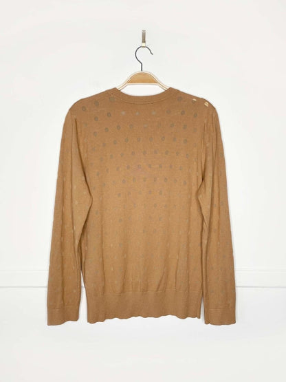karl lagerfeld sheer polka dot knit sweater - good market thrift store