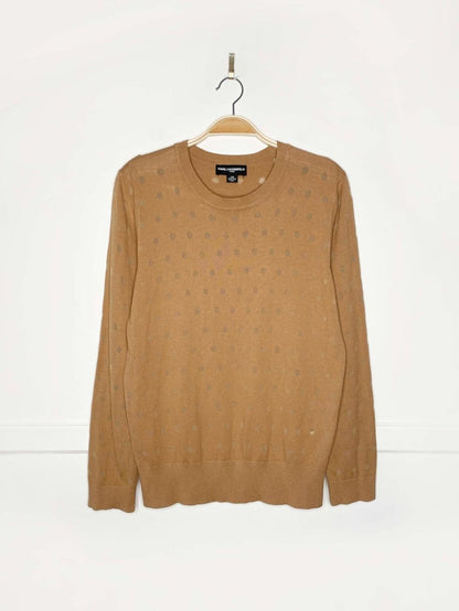 karl lagerfeld sheer polka dot knit sweater - good market thrift store