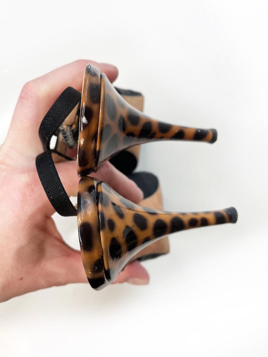 kate spade patent animal print bow slingback pumps - good market thrift store