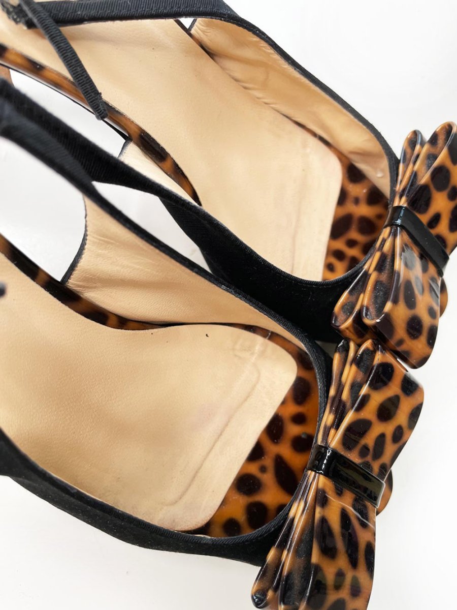 kate spade patent animal print bow slingback pumps - good market thrift store