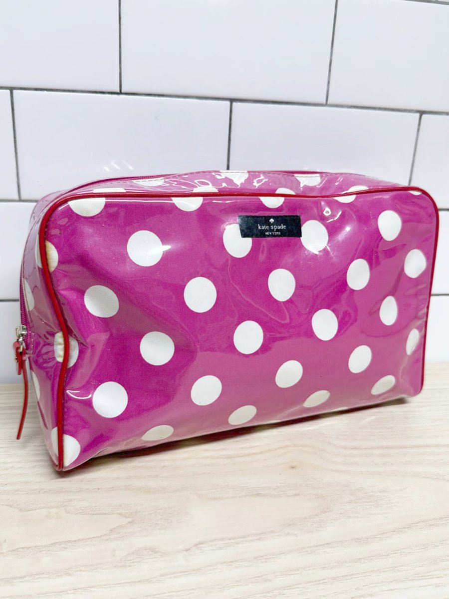 kate spade polka dot toiletry bag | make up bag - good market thrift store