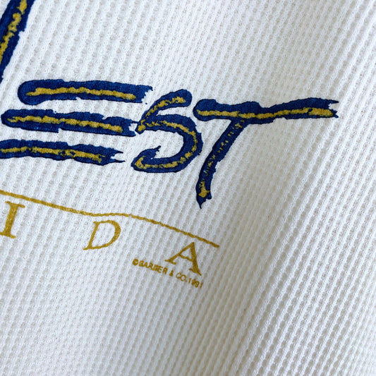 vintage 90s key west florida waffle button down