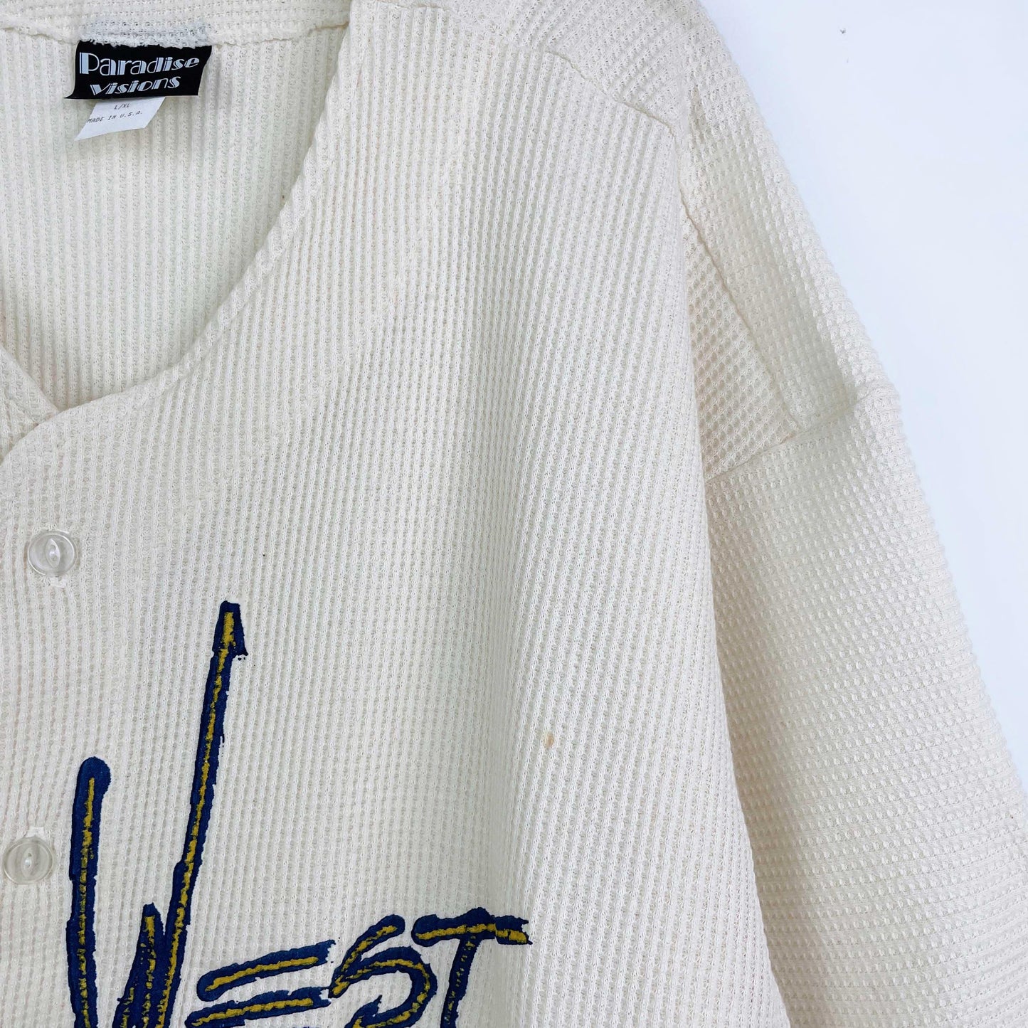 vintage 90s key west florida waffle button down