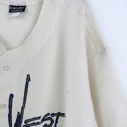 vintage 90s key west florida waffle button down