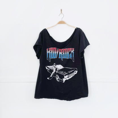 vintage 2012 kid rock convertible off shoulder tee