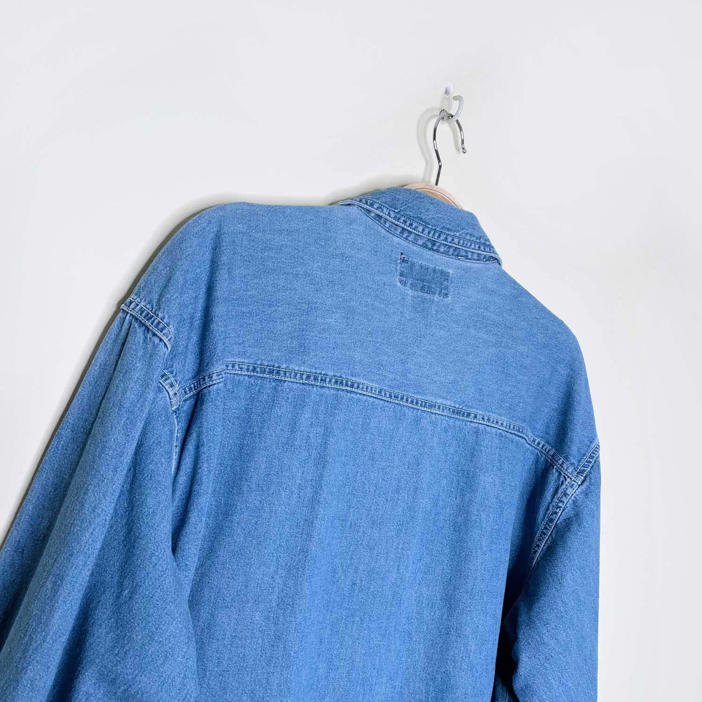 vintage xquizzit christmas cat denim button down - size large