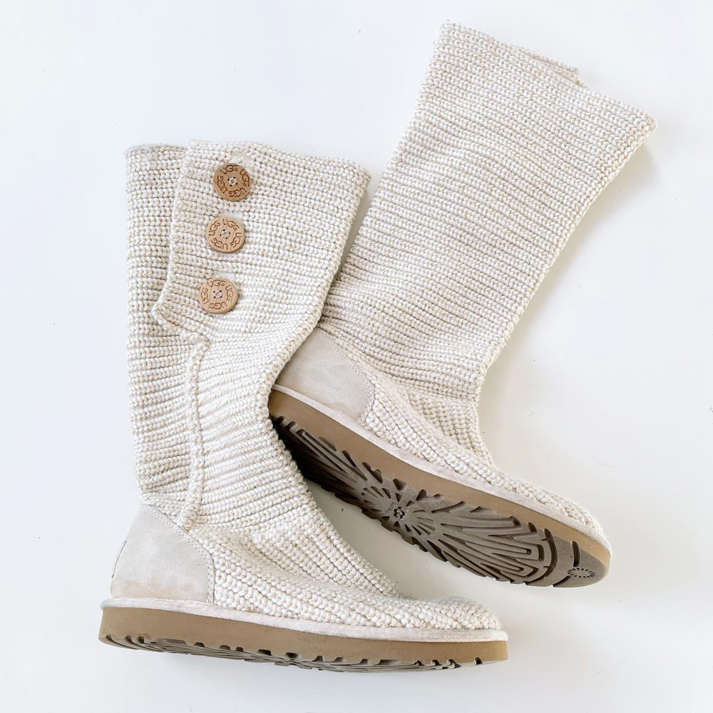 ugg classic cardy knit button boots