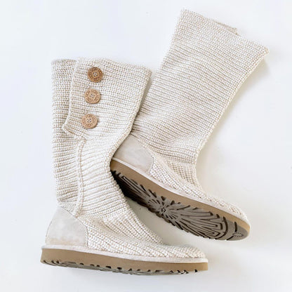 ugg classic cardy knit button boots