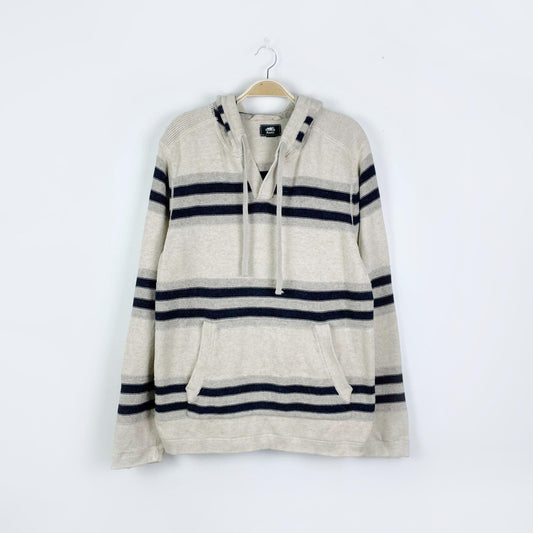 roots 2019 striped knit hoodie - size xl