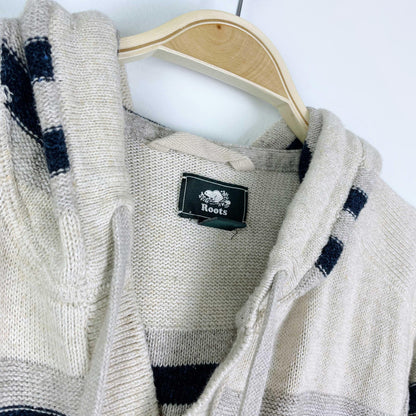 roots 2019 striped knit hoodie - size xl