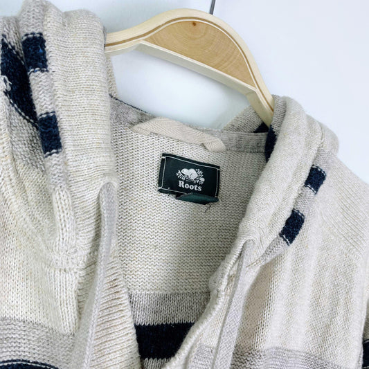 roots 2019 striped knit hoodie - size xl