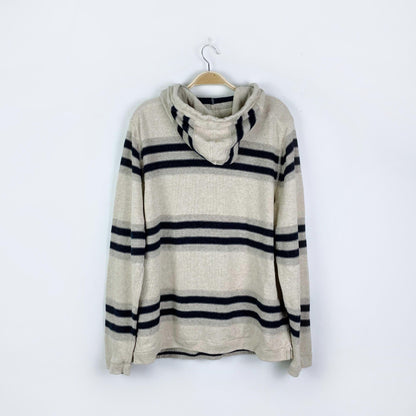 roots 2019 striped knit hoodie - size xl