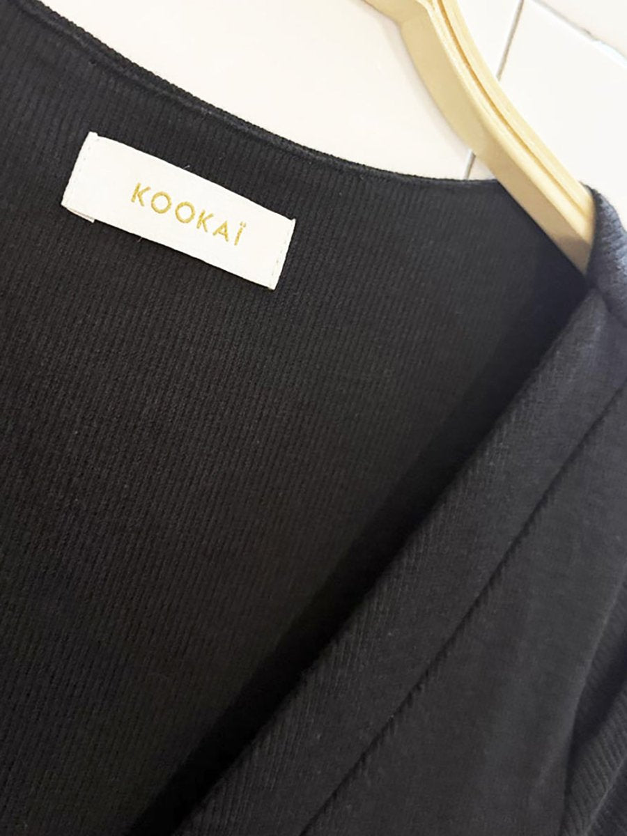 kookaï ribbed full button bodycon midi dress - good market thrift store