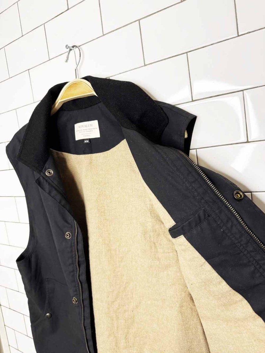 kovalum handmade waxed cotton vest | made in Toronto - good market thrift store