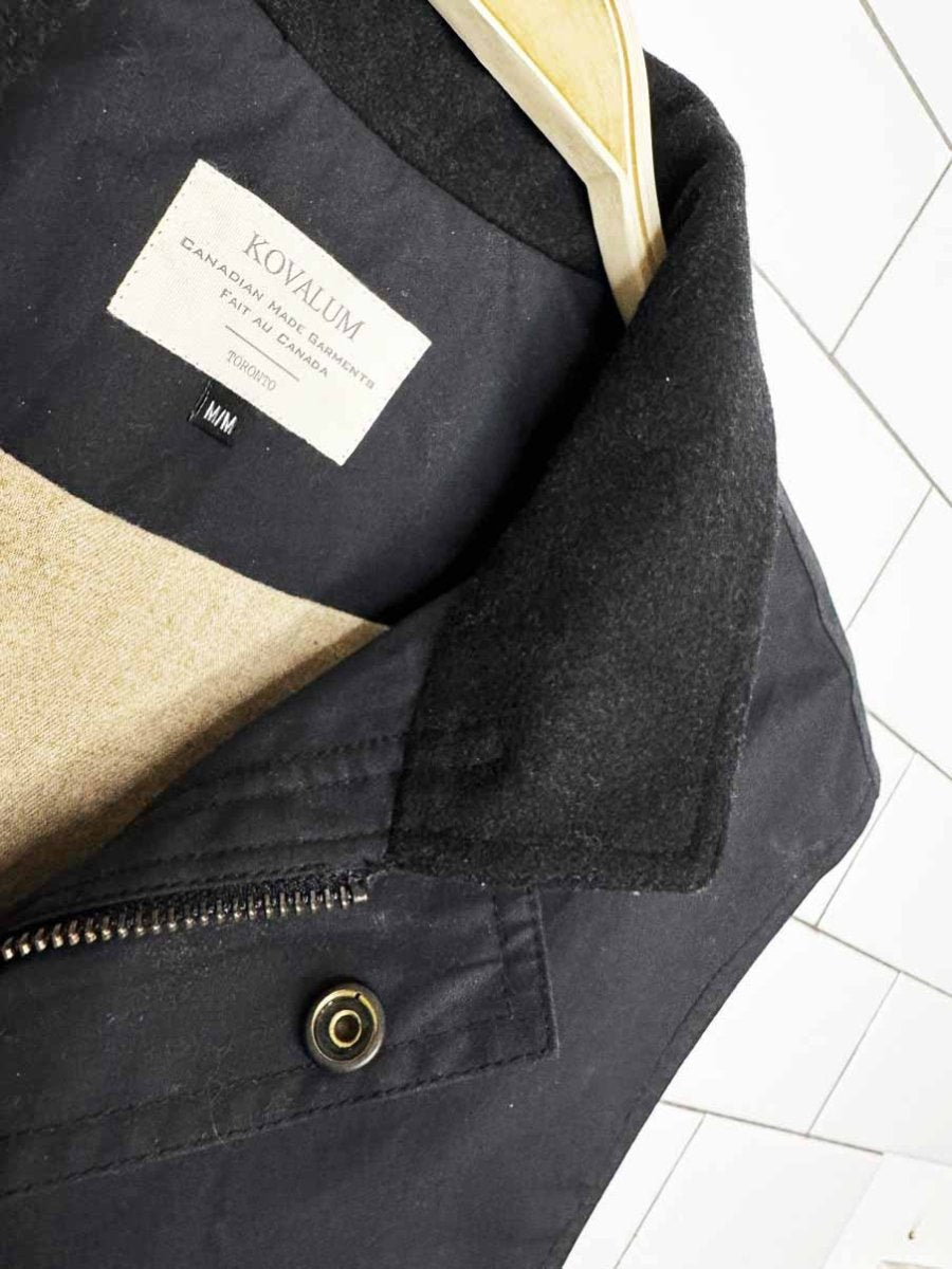 kovalum handmade waxed cotton vest | made in Toronto - good market thrift store