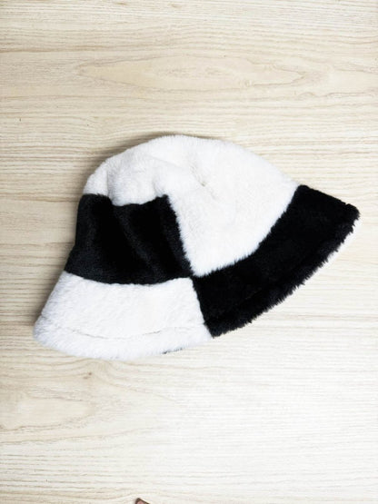 la express two - tone plush bucket hat - good market thrift store