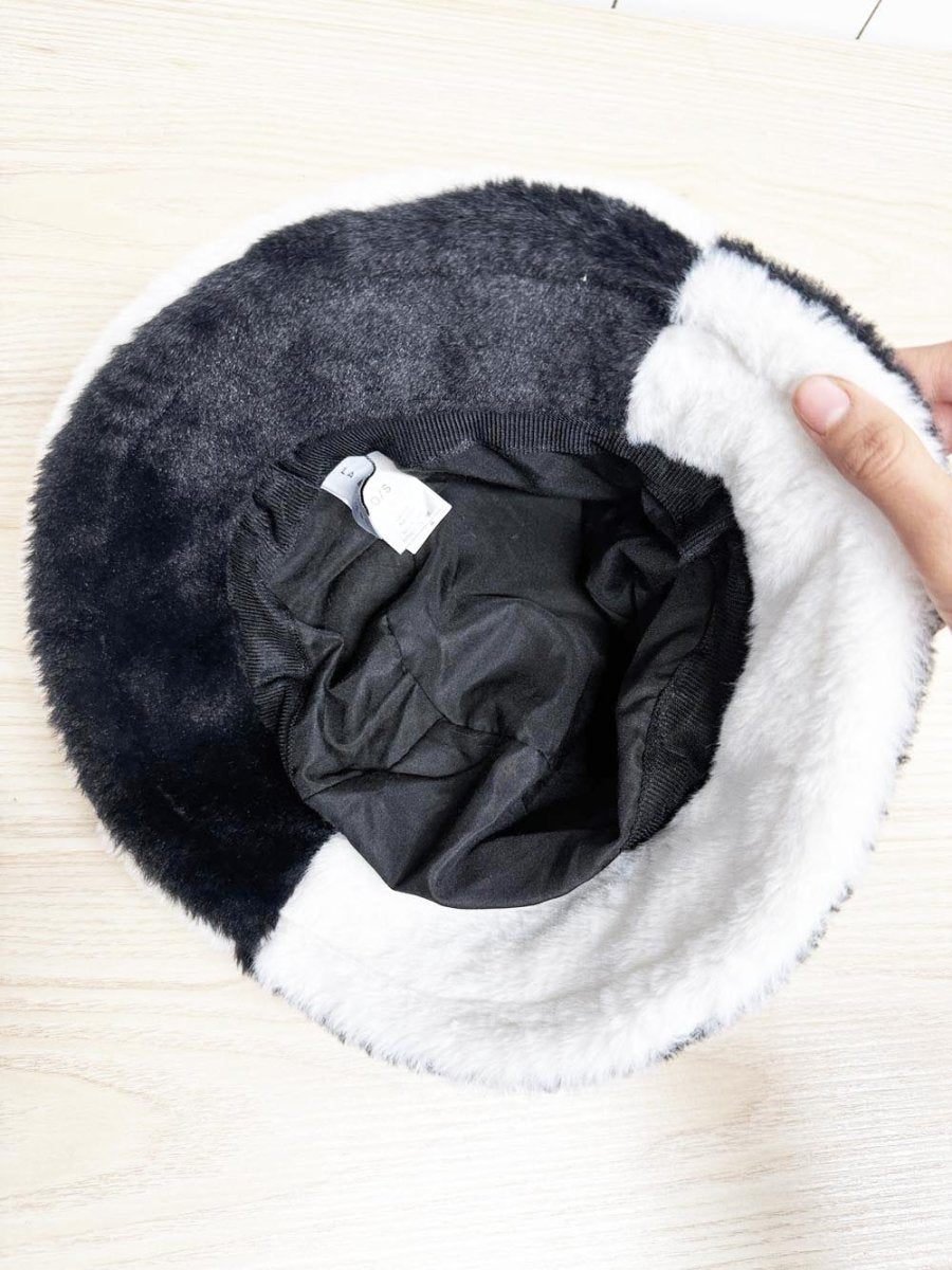 la express two - tone plush bucket hat - good market thrift store