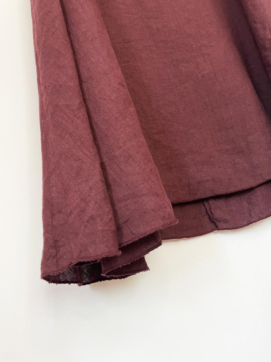 la fée maraboutée 100% linen shift flare hem midi dress - good market thrift store