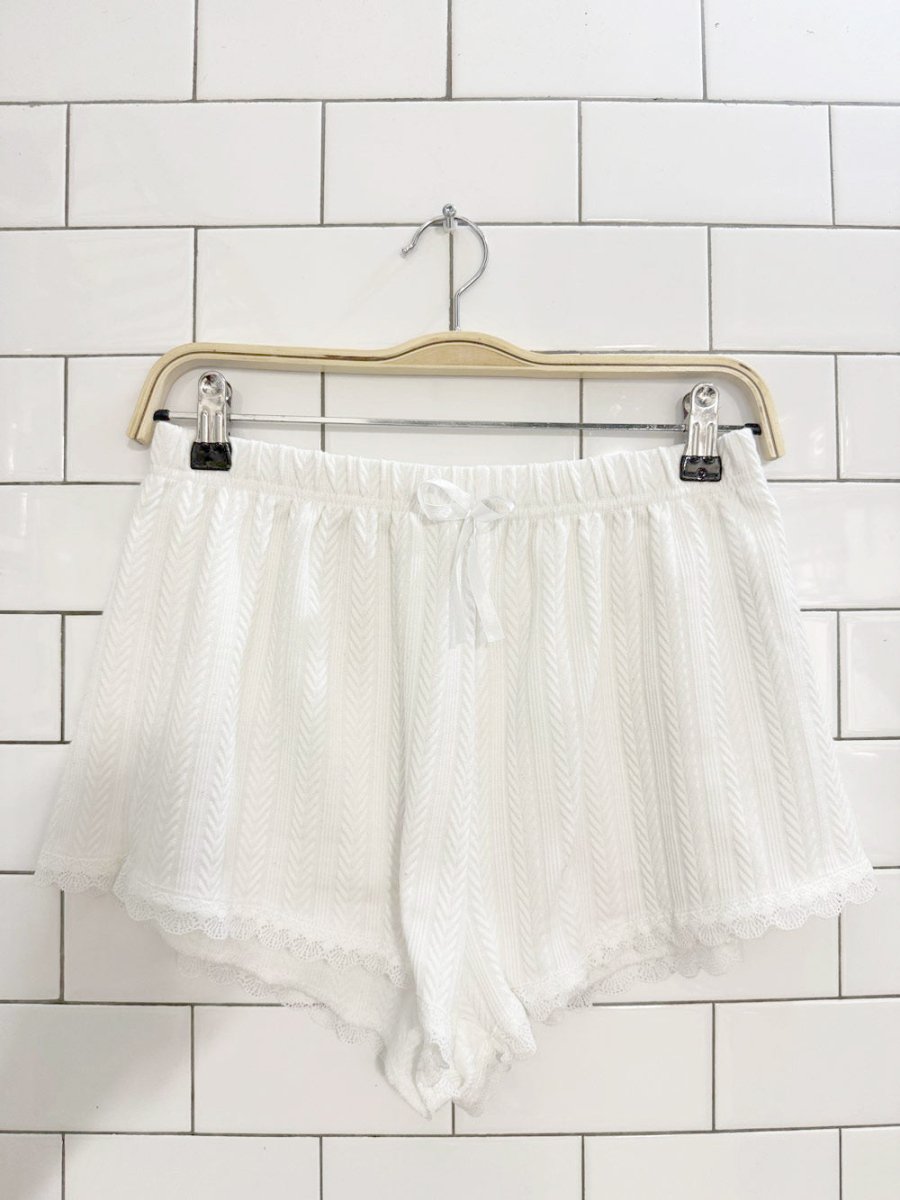lace trim drawstring lounge shorts - good market thrift store
